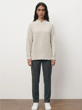 The Territory Ahead Heathered Cream Crewneck Sweater